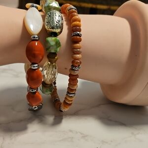 Gemstone FALL Multi-Color Beaded Bracelet Set 3